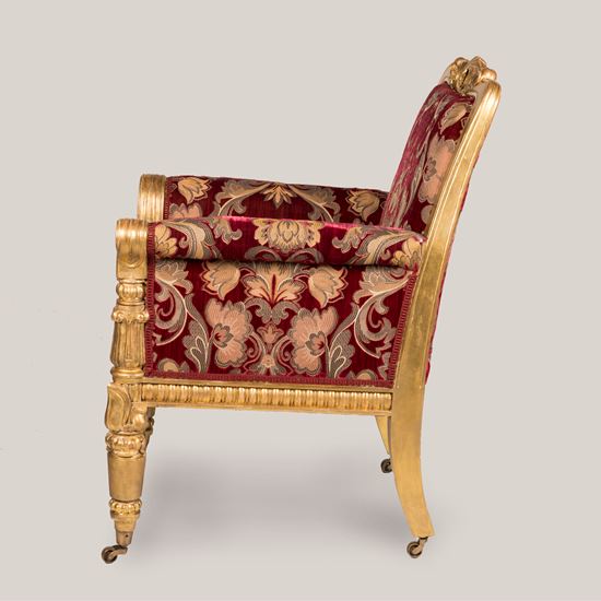 A Stately Pair of William IV Period Giltwood Armchairs